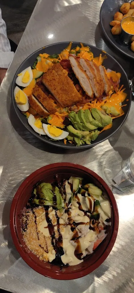 Chicken Salad and Crab Sushi Bowl