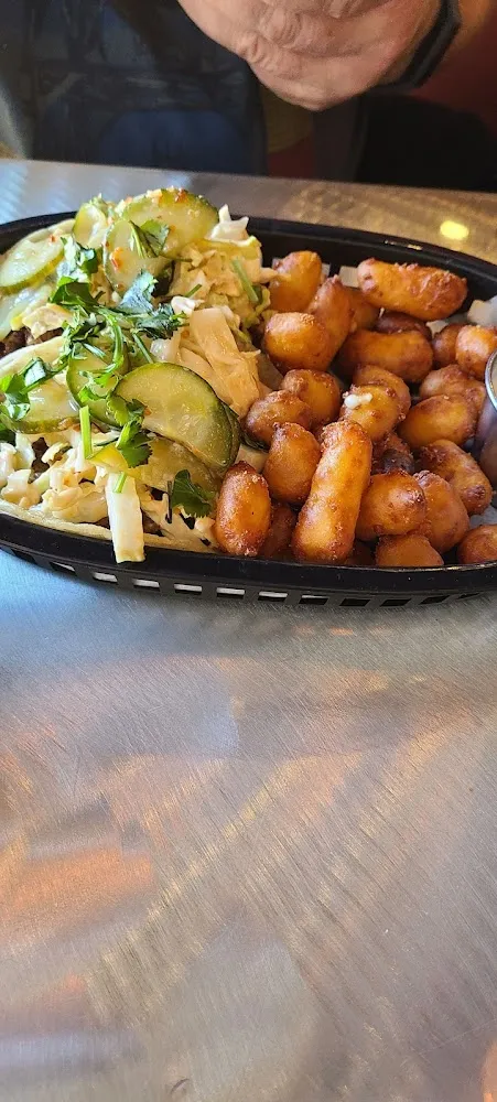 Korean Tacos with Cheese Curds